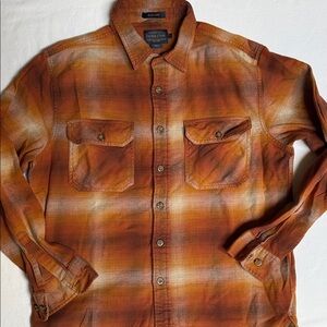 Pendleton Orange Rust Ombre Plaid Button-Down Shirt